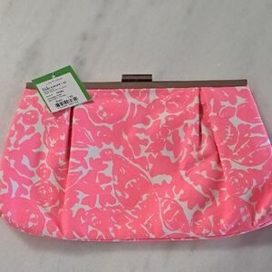 Lily Pulitzer Pink Floral Clutch Bag